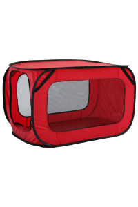 Rectangular Elongated Mesh Canvas Collapsible Outdoor Tent w/ bottle holder(D0102H70FUG.)