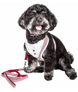 Pet Life Luxe 'Spawling' 2-In-1 Mesh Reversed Adjustable Dog Harness-Leash W/ Fashion Bowtie(D0102H70KPW.)