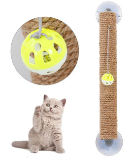Pet Life 'Stick N' Claw' Sisal Rope and Toy Suction Cup Stick Shaped Cat Scratcher(D0102HAX21A.)