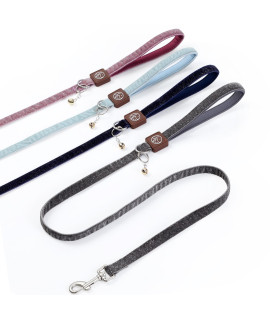 Reflective Dog Leash for Small Medium Dog with Comfortable handle and Nylon Webbing Shiny Suede Fabric(D0102HP803V.)