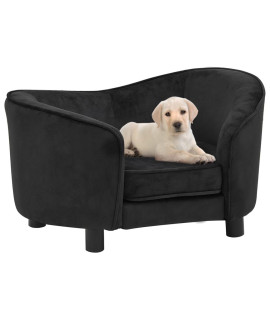 vidaXL Dog Sofa Black 27.2x19.3x15.7 Plush