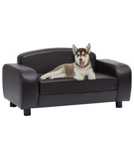 vidaXL Dog Sofa Brown 31.5x19.7x15.7 Faux Leather
