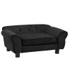 vidaXL Dog Sofa Black 28.3x17.7x11.8 Plush