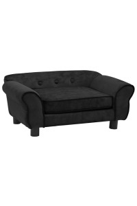 vidaXL Dog Sofa Black 28.3x17.7x11.8 Plush