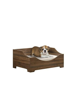 Gibson Brown Alder Wood Finish 36 Wide Modern Comfy Pet Bed with Cushion