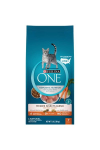 Purina ONE Natural Dry Cat Food, Tender Selects Blend With Real Chicken - 7 lb. Bag
