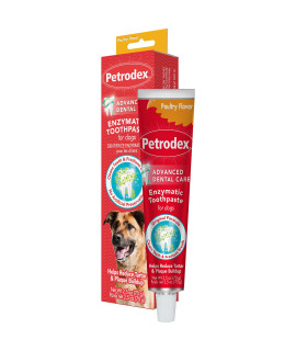 Petrodex Toothpaste for Dogs and Puppies, Cleans Teeth and Fights Bad Breath, Reduces Plaque and Tartar Formation, Enzymatic Toothpaste, Poultry Flavor, 2.5oz