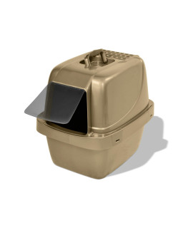 Van Ness Pets Odor Control Large Enclosed Sifting Cat Pan with Odor Door, Hooded, Beige, CP66