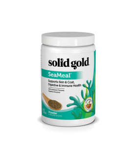 Solid Gold SeaMeal Multivitamin for Cats & Dogs - Grain Free Kelp Supplement - Digestive Enzymes for Dogs - Gut Health & Immune Support - Healthy Skin & Coat - Omega 3 & Superfood Powder - 1 LB