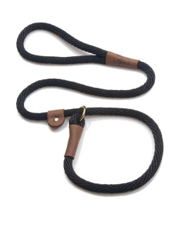 Mendota Pet Slip Leash - Dog Lead and Collar Combo - Made in The USA - Black, 1/2 in x 4 ft - for Large Breeds