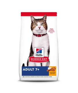 Hill's Science Diet Dry Cat Food, Adult 7+ for Senior Cats, Chicken Recipe, 4 lb. Bag