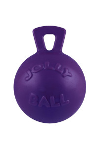 Jolly Pets Tug-n-Toss Heavy Duty Dog Toy Ball with Handle, 8 Inches/Large, Purple