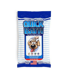 International Veterinary Sciences IVS Quick Bath Dog Towelettes, Removes Odor, Extra Thick and Heavy Duty for Small/Medium Dogs, Made in the USA, 10 Count Pack