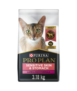 Purina Pro Plan Sensitive Skin and Stomach Cat Food, Lamb and Rice Formula - 7 lb. Bag