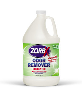 ZORBX Unscented Odor Eliminator Spray - Used in Hospitals & Healthcare Facilities Advanced Trusted Odor Remover Formula All-Purpose Deodorizer for Dog, Cat, Home, Carpet & Car - 128 Oz (1 Gallon)