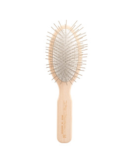 Chris Christensen 35 mm Oval Pin Dog Brush, Original Series, Groom Like a Professional, Stainless Steel Pins, Lightweight Beech Wood Body, Ground and Polished Tips