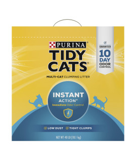 Purina Tidy Cats Clumping Cat Litter, Instant Action Multi Cat Litter - 40 lb. Box