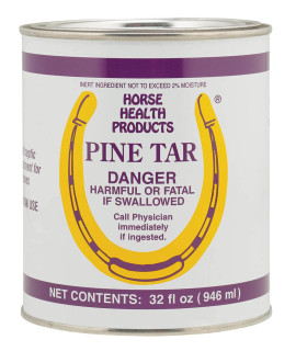 Horse Health Pine Tar, Natural Topical Antiseptic for Use on Horse Hooves, Helps Retain Moisture, Helps Keep Hooves from Cracking and Splitting, 32 Fluid Ounces