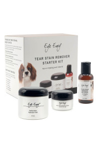 Eye Envy Dog Tear Stain Remover Starter Kit Tear Stain Essentials in one kit at a 2-Step System Lasts 30-45 Days Solution 2 fl.oz, Applicator Pads 30 Count and Powder 0.5oz