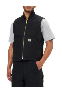 carhartt mens Arctic-quilt Lined Duck Vest (Big & Tall) work utility outerwear, Black, Large Big Tall US