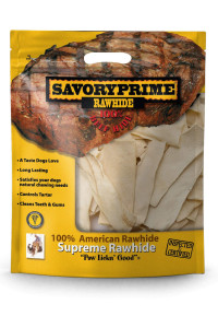 Savory Prime 100% American Beef Rawhide Chips, All-Natural Treat W/ No Preservatives, Chemicals, Or Additives, Satisfy The Urge To Chew & Promote Dental Health, 2Lb Resealable Bag (Natural Flavor)