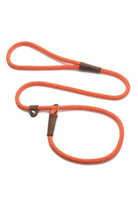 Mendota Pet Slip Leash - Dog Lead and Collar Combo - Made in The USA - Orange, 3/8 in x 6 ft - for Small/Medium Breeds