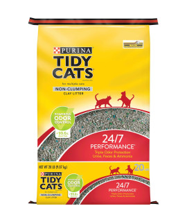 Purina Tidy Cats Non Clumping Cat Litter, 24/7 Performance Multi Cat Litter - 20 lb. Bag