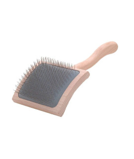 Chris Christensen Mark VII Curved Slicker Dog Brush, Groom Like a Professional, Stainless Steel Pins, Lightweight Beech Wood Body, Ground and Polished Tips, Large