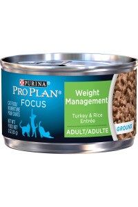 Purina Pro Plan Weight Control Pate Wet Cat Food, SPECIALIZED Weight Management Turkey & Rice Entree - 3 oz. Pull-Top Can