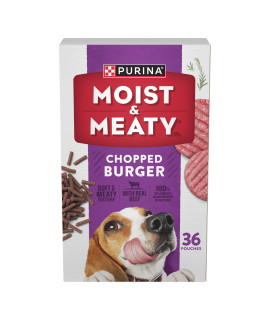 Purina Moist and Meaty Dog Food Chopped Burger Soft Dog Food Pouches - 36 ct. Pouch