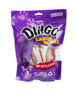 Dingo Rawhide Bone, Large, 3-Count