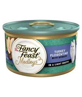 Purina Fancy Feast Wet Cat Food Medleys Turkey Florentine With Spinach in a Light Cat Food Broth - 3 Oz. Can