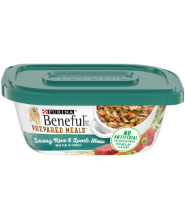 Purina Beneful High Protein Wet Dog Food With Gravy, Prepared Meals Savory Rice & Lamb Stew - 10 oz. Tub