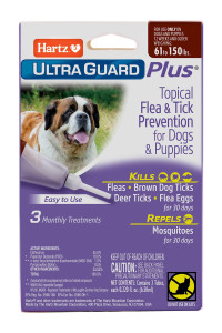 Hartz UltraGuard Plus Topical Flea & Tick Prevention for Dogs and Puppies - 61-150 lbs, 3 Monthly Treatments