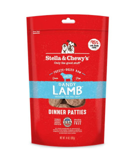 Stella & Chewy's Freeze Dried Raw Dinner Patties - Grain Free Dog Food, Protein Rich Dandy Lamb Recipe - 14 oz Bag
