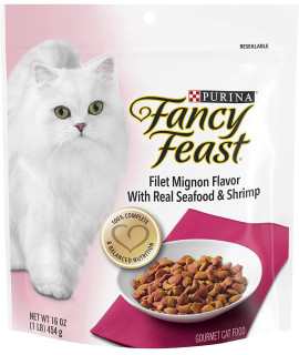 Fancy Feast Gourmet Gold Filet Mignon Flavor with Seafood and Shrimp Dry Cat Food (16-oz Pouch)