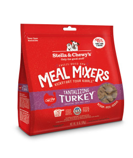 Stella & Chewy's Freeze Dried Raw Tantalizing Turkey Meal Mixer - Dog Food Topper for Small & Large Breeds - Grain Free, Protein Rich Recipe - 18 oz Bag