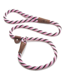 Mendota Pet Slip Leash - Dog Lead and Collar Combo - Made in The USA - Pink Chocolate, 1/2 in x 6 ft - for Large Breeds