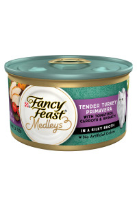 Purina Fancy Feast Wet Cat Food, Medleys Tender Turkey Primavera With Tomatoes, Carrots and Spinach in Broth - 3 oz. Can