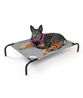 COOLAROO The Original Cooling Elevated Dog Bed, Indoor and Outdoor, Medium, Grey