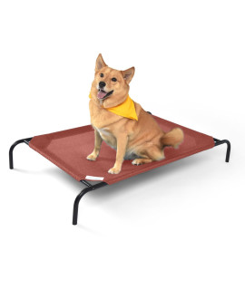 Coolaroo The Original Cooling Elevated Dog Bed, Indoor and Outdoor, Large, Terracotta