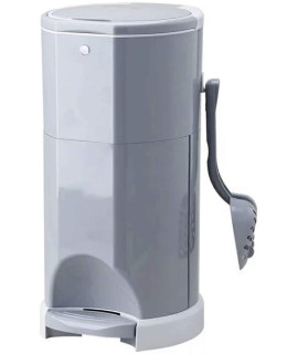 Litter champ Premium Odor-Free plastic cat Litter Disposal System,4 gallon, gray