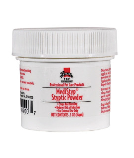 Top Performance MediStyp Pet Styptic Powder with Benzocaine - Stops Pain, Stops Bleeding From Minor Cuts, 1/2-Ounce Size