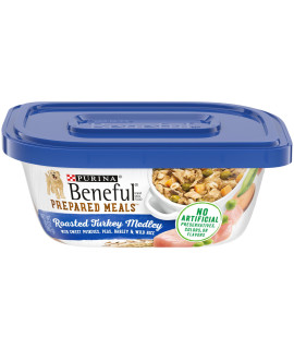 Purina Beneful High Protein, Wet Dog Food With Gravy, Prepared Meals Roasted Turkey Medley - 10 oz. Tub