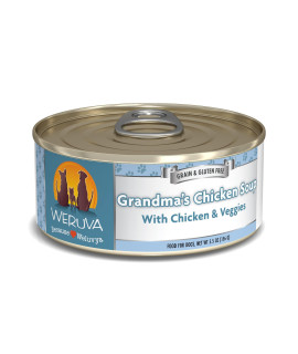 Weruva Classic Dog Food, Grandma's Chicken Soup with Chicken Breast & Veggies, 5.5oz Can (Pack of 24), Blue (4124)