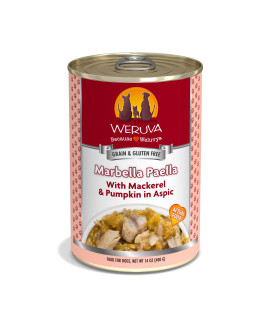 Weruva Classic Dog Food, Marbella Paella with Mackerel & Pumpkin in Aspic, 14oz Can (Pack of 12)