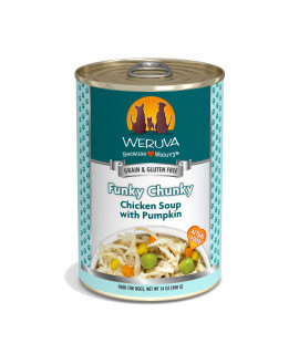 Weruva Classic Dog Food, Funky Chunky Chicken Soup with Chicken Breast & Pumpkin in Gravy, 14oz Can (Pack of 12)