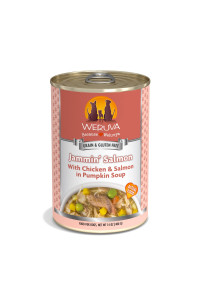 Weruva Classic Dog Food, Jammin' Salmon with Chicken & Salmon in Gravy, 14oz Can (Pack of 12), Red (Jammin Salmon)