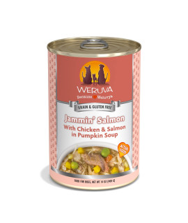 Weruva Classic Dog Food, Jammin' Salmon with Chicken & Salmon in Gravy, 14oz Can (Pack of 12), Red (Jammin Salmon)