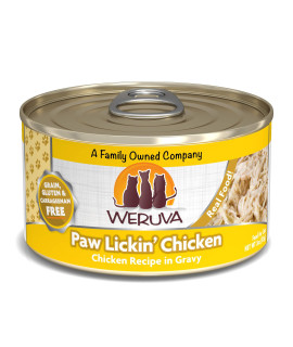 Weruva Classic Cat Food, Paw Lickin Chicken with Chicken Breast in Gravy, 3oz Can (Pack of 24)